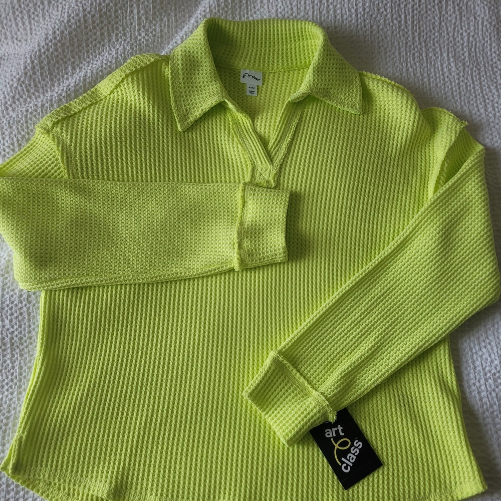 Green Long Sleeve Knit Top